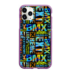 Чехол iPhone 11 Pro матовый Extreme sport BMX, цвет: 3D-фиолетовый