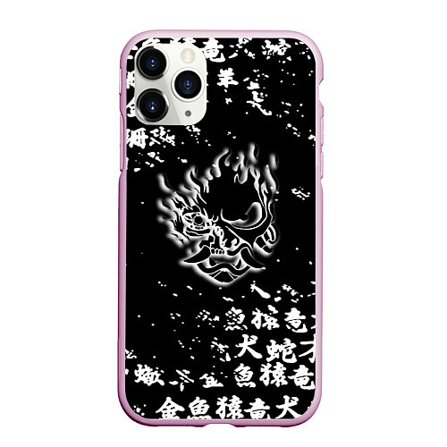 Чехол iPhone 11 Pro матовый Samurai pattern japan 2077 / 3D-Розовый – фото 1