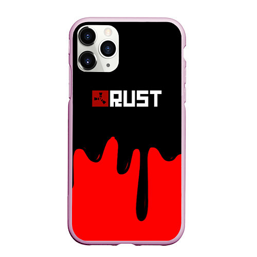 Чехол iPhone 11 Pro матовый RUST краски разводы пустошь / 3D-Розовый – фото 1