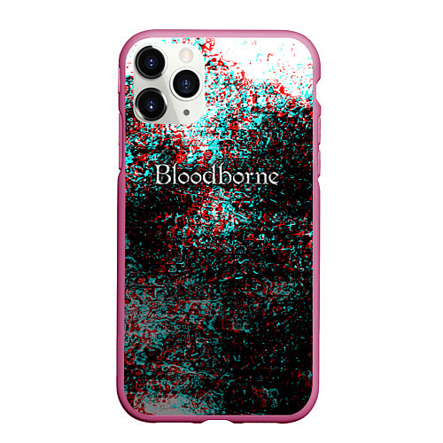 Чехол iPhone 11 Pro матовый Bloodborn souls глитч краски / 3D-Малиновый – фото 1