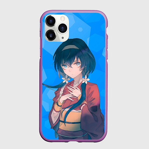 Чехол iPhone 11 Pro матовый Кека Изуми из Бродячих псов / 3D-Фиолетовый – фото 1