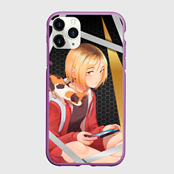 Чехол iPhone 11 Pro матовый Кенма Козуме из Волейбола, цвет: 3D-фиолетовый