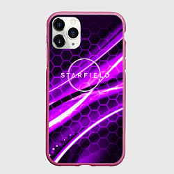 Чехол iPhone 11 Pro матовый Starfield game logo neon