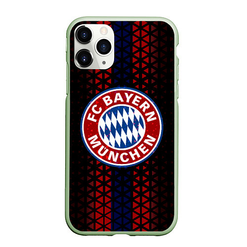 Чехол iPhone 11 Pro матовый Футбольный клуб Бавария / 3D-Салатовый – фото 1
