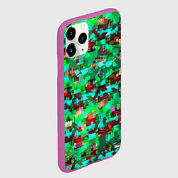 Чехол iPhone 11 Pro матовый Разноцветные осколки стекла, цвет: 3D-фиолетовый — фото 2