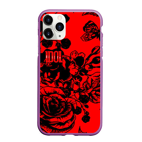 Чехол iPhone 11 Pro матовый Билли Айдол rock rose band / 3D-Фиолетовый – фото 1