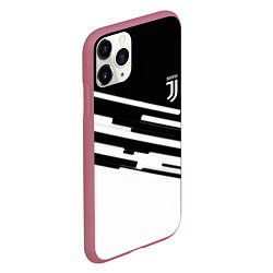 Чехол iPhone 11 Pro матовый Ювентус спорт текстура, цвет: 3D-малиновый — фото 2