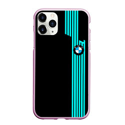 Чехол iPhone 11 Pro матовый BMW sport line geometry, цвет: 3D-розовый