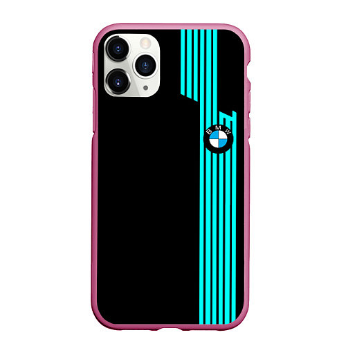 Чехол iPhone 11 Pro матовый BMW sport line geometry / 3D-Малиновый – фото 1