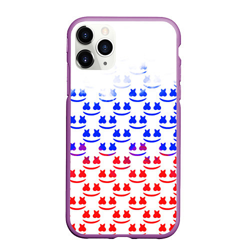 Чехол iPhone 11 Pro матовый Marshmello russia color / 3D-Фиолетовый – фото 1