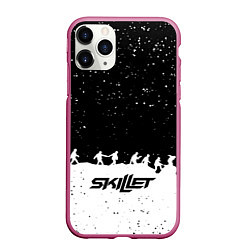 Чехол iPhone 11 Pro матовый Skillet rock music band, цвет: 3D-малиновый