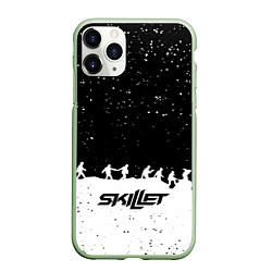 Чехол iPhone 11 Pro матовый Skillet rock music band, цвет: 3D-салатовый