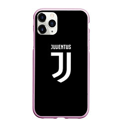 Чехол iPhone 11 Pro матовый Juventus sport fc белое лого, цвет: 3D-розовый