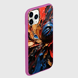 Чехол iPhone 11 Pro матовый Красные красочные брызги, цвет: 3D-фиолетовый — фото 2