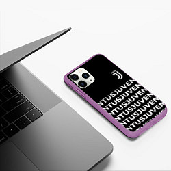 Чехол iPhone 11 Pro матовый Juventus pattern fc club steel, цвет: 3D-фиолетовый — фото 2