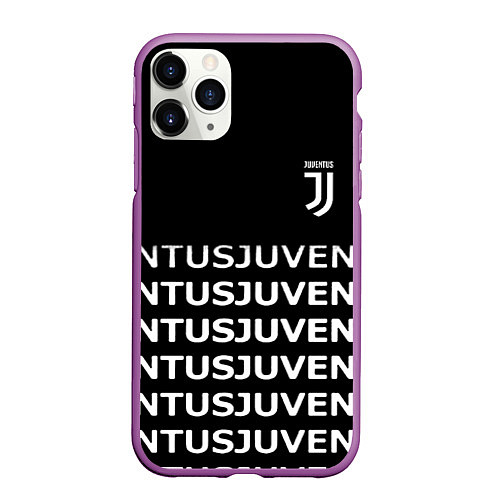 Чехол iPhone 11 Pro матовый Juventus pattern fc club steel / 3D-Фиолетовый – фото 1