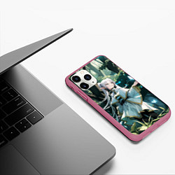 Чехол iPhone 11 Pro матовый Sousou no Frieren Фрирен butterfly, цвет: 3D-малиновый — фото 2