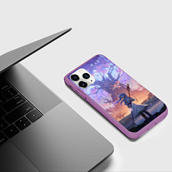 Чехол iPhone 11 Pro матовый Sousou no Frieren Фрирен tree, цвет: 3D-фиолетовый — фото 2