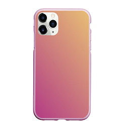 Чехол iPhone 11 Pro матовый Градиент желтый малиновый по диагонали, цвет: 3D-розовый