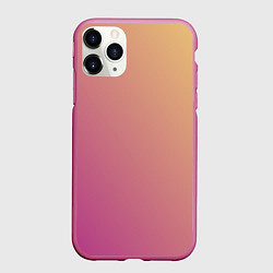 Чехол iPhone 11 Pro матовый Градиент желтый малиновый по диагонали, цвет: 3D-малиновый
