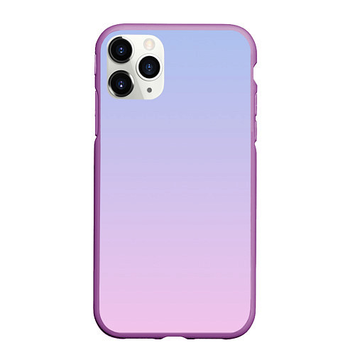 Чехол iPhone 11 Pro матовый Градиент лавандовый / 3D-Фиолетовый – фото 1