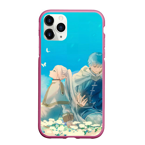 Чехол iPhone 11 Pro матовый Sousou no Frieren Himmel butterfly / 3D-Малиновый – фото 1