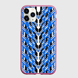 Чехол iPhone 11 Pro матовый Синяя техно броня, цвет: 3D-малиновый