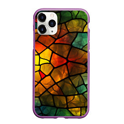 Чехол iPhone 11 Pro матовый Витражная стеклянная мозаика