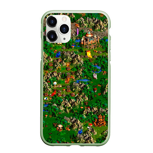 Чехол iPhone 11 Pro матовый Карта из Героев 3 / 3D-Салатовый – фото 1