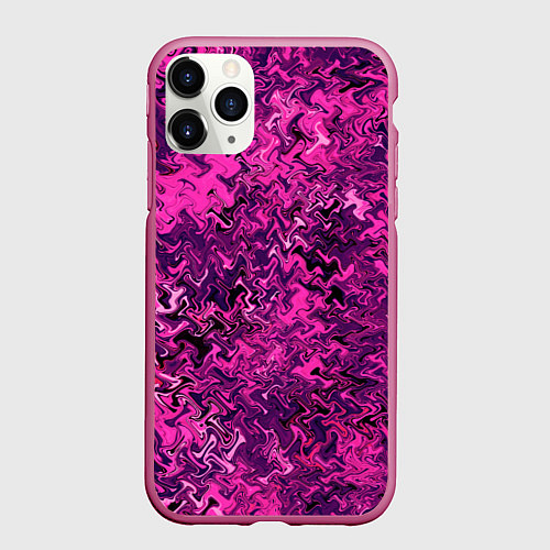 Чехол iPhone 11 Pro матовый Абстрактная текстура тёмно-розовый / 3D-Малиновый – фото 1