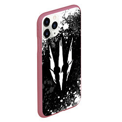 Чехол iPhone 11 Pro матовый The Witcher - Ведьмак белый волк, цвет: 3D-малиновый — фото 2