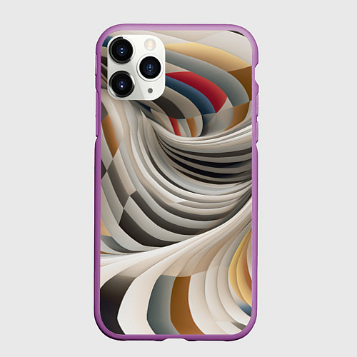 Чехол iPhone 11 Pro матовый Спиральная галактика / 3D-Фиолетовый – фото 1