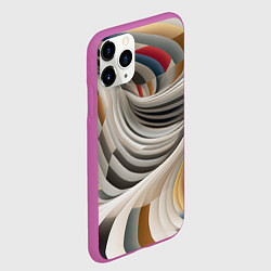 Чехол iPhone 11 Pro матовый Спиральная галактика, цвет: 3D-фиолетовый — фото 2