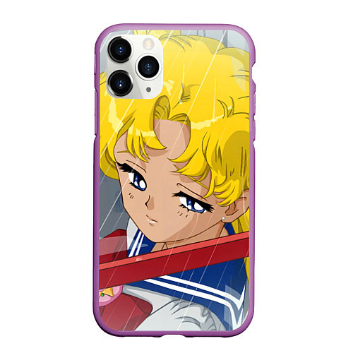 Чехол iPhone 11 Pro матовый Sailor Moon Усаги Цукино грустит / 3D-Фиолетовый – фото 1