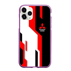 Чехол iPhone 11 Pro матовый Mitsubishi red uniform, цвет: 3D-фиолетовый