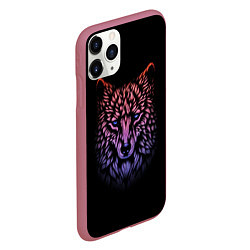 Чехол iPhone 11 Pro матовый Realistic gradient wolf, цвет: 3D-малиновый — фото 2