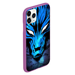 Чехол iPhone 11 Pro матовый Genshin Impact - Волк Севера, цвет: 3D-фиолетовый — фото 2