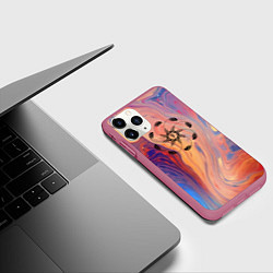 Чехол iPhone 11 Pro матовый Тибетский символ тульпы, цвет: 3D-малиновый — фото 2