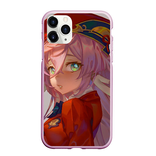 Чехол iPhone 11 Pro матовый Genshin Impact Янь Фэй cute / 3D-Розовый – фото 1