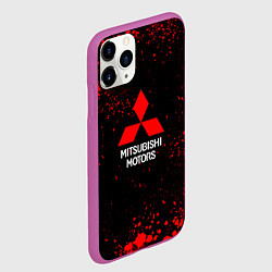 Чехол iPhone 11 Pro матовый Митсубиси - красные брызги, цвет: 3D-фиолетовый — фото 2