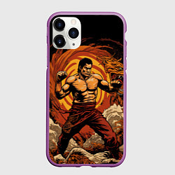 Чехол iPhone 11 Pro матовый Муай тай боец в стойке