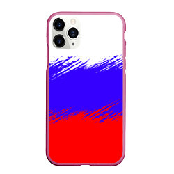 Чехол iPhone 11 Pro матовый Триколор штрихи