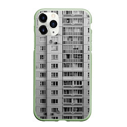 Чехол iPhone 11 Pro матовый Эстетика панельки, цвет: 3D-салатовый