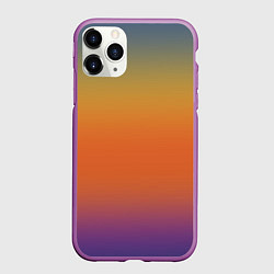 Чехол iPhone 11 Pro матовый Градиент цвета заката, цвет: 3D-фиолетовый