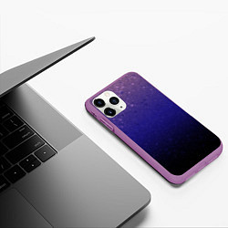 Чехол iPhone 11 Pro матовый Розово-сине-чёрный градиент абстрактный, цвет: 3D-фиолетовый — фото 2