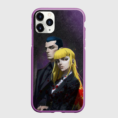 Чехол iPhone 11 Pro матовый Ведьма и зверь - Маг и путеводитель / 3D-Фиолетовый – фото 1