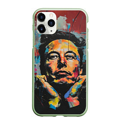 Чехол iPhone 11 Pro матовый Илон Маск граффити портрет