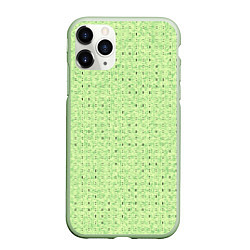 Чехол iPhone 11 Pro матовый Салатовый паттерн в мелкую полосочку, цвет: 3D-салатовый