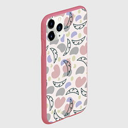Чехол iPhone 11 Pro матовый Пятна и листья, цвет: 3D-малиновый — фото 2