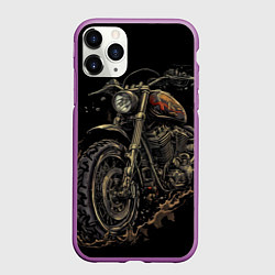 Чехол iPhone 11 Pro матовый Старый грязный мотоцикл, цвет: 3D-фиолетовый